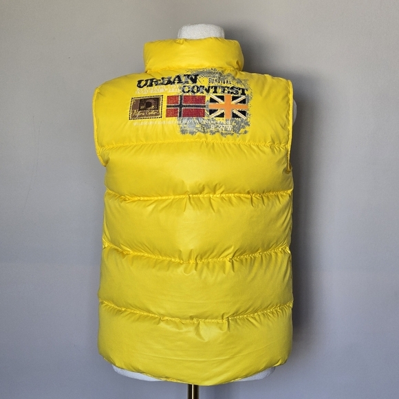 Urban Outfitters Napapijri Akke Butter Yellow Kids Quilted Puffer Duck Down Vest - Picture 3 of 15